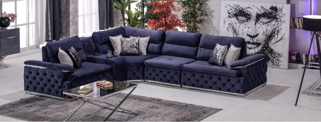 Design Narożnikowa kanapa Materiał Kształt L Nowoczesny Styl Meble tapicerowane Living Room Grupa
