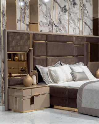 Łóżko Podkładka rama łóżka Meble Design Podwójne łóżko Luxury Sypialnia