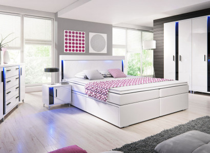 Design Sypialnia Obcios Kompletna Szafa Łóżko Kredens Stolik nocny