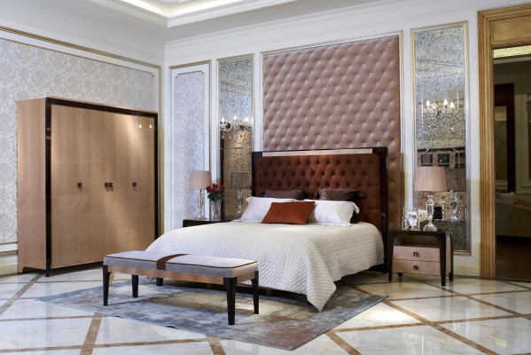 Łóżko Luxury Podkładka Design Double bed Hotel Marriage Sleep Pokój Włókienniczy