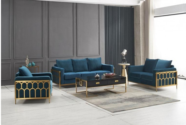 Designerska sofa do salonu Zestaw sofowy 3+2+1 Siedziba nowoczesny komplet wypoczynkowy