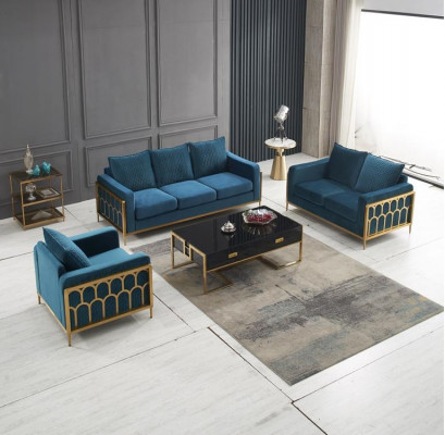 Designerska sofa do salonu Zestaw sofowy 3+2+1 Siedziba nowoczesny komplet wypoczynkowy