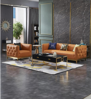 Sofa Classic Sofa Podkładka 3+1 miejsce do siedzenia Sofy Skóra Siedziba Ustawić