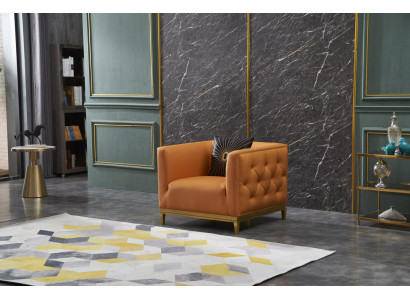 Fotel Design Couch Sofa miejsce do siedzenia Skóra Lounge Dekoracja Club Podkładka Luxury Ears