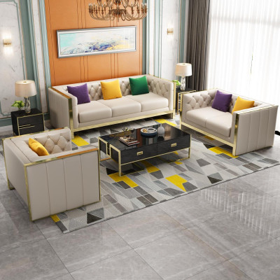 Sofa 2 miejsce do siedzenia skórzana sofa kanapa Żywy krajobraz Ustawić Design Modern