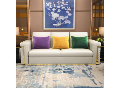 Kompletny zestaw Zestaw sofowy 3 2 1 miejsce do siedzenia designerski 3-częściowy. skórzana sofa