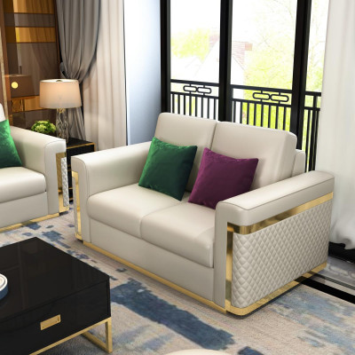 Kompletny zestaw Zestaw sofowy 3 2 1 miejsce do siedzenia designerski 3-częściowy. skórzana sofa