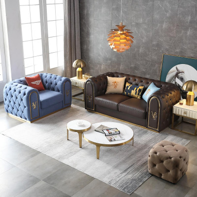 Sofa designerska trzyosobowa 3 miejsce do siedzenia Relaks Sofy Podkładka Kanapa Siedziba Chesterfield Nowość