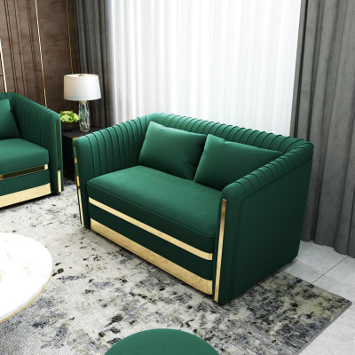 Zielona Designerska Sofa Kanapa Podkładka xxl 2 miejsce siedzące Duże Sofy Kanapy Włókienniczy Skóra