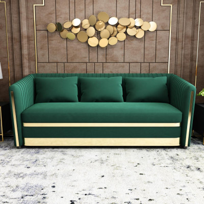 Zielona Designerska Sofa Kanapa Podkładka xxl 2 miejsce siedzące Duże Sofy Kanapy Włókienniczy Skóra