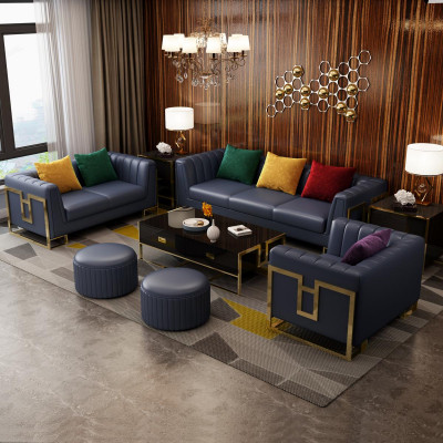 Zestaw sofowy Duży Zestaw 3+1 miejsce do siedzenia Skóra Sofa Kanapa Ustawić Design Kanapy