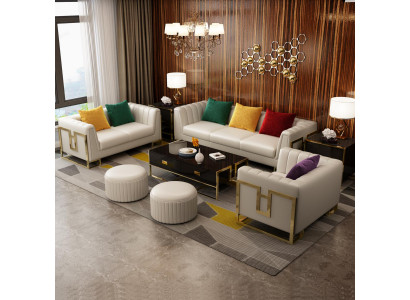 Skórzana sofa kanapa komplety wypoczynkowe 3+2+1 miejsce do siedzenia Design Ustawić Nowoczesną Sofę