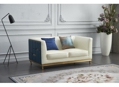 Sofa Couch Design Podkładka Modern Grey sztuczna skóra Sofy 2 miejsce do siedzenia Dwumiejscowe