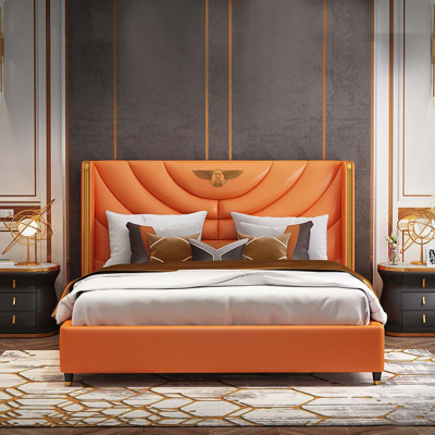 Sypialnia Łóżko Szafki nocne 3 szt. Zestaw Design Luxury bed Drewno Podwójne łóżko NOWOŚĆ