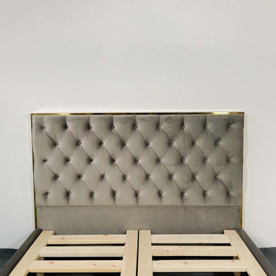 Klasyczne łóżko w stylu angielskim, podwójne łóżko Włókiennicze Chesterfield 180x200cm