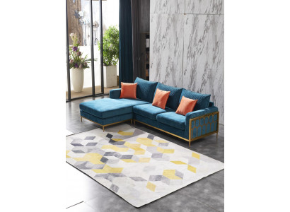 Żywy krajobraz Narożnikowa kanapa Kanapa w kształcie litery L Siedziba Podkładka Zestaw Ustawić Sofa Luxury