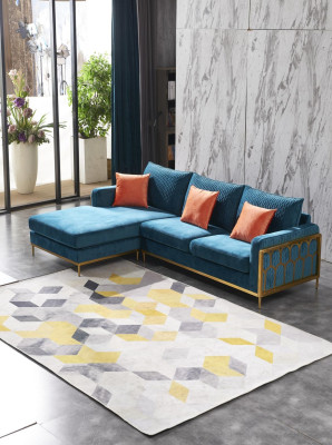 Materiał Modern Couch Żywy krajobraz Sofa tekstylna Zestaw sofowy Sofa w kształcie litery L