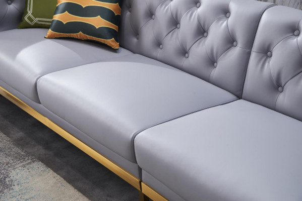 Narożnikowa kanapa kanapa kanapa skórzana sofa Żywy krajobraz luksusowe meble w kształcie litery L