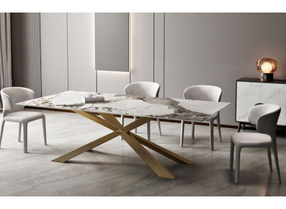 Design Living stoły Jadalnia Pokój 180x90cm Meble Tabela Stół obiadowy Stal nierdzewna x Nogi