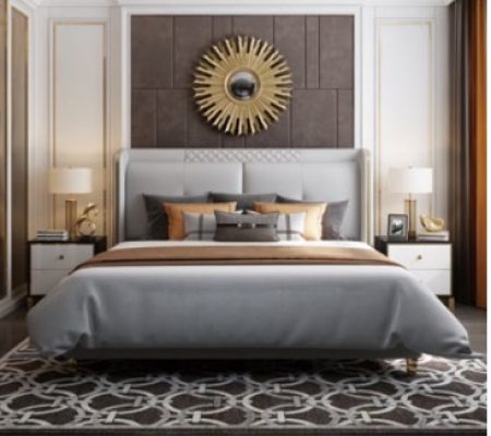 Luksusowa Sypialnia Łóżko Podkładka Design Double Hotel Marriage Luksusowe łóżko