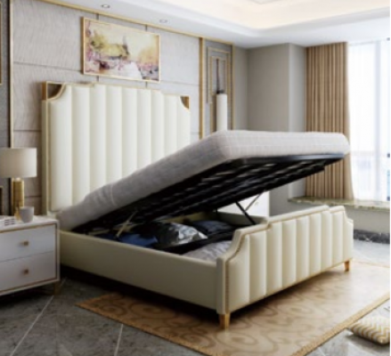 Designerskie Podwójne łóżko Hotel Luxus Sypialnia 180x200cm Skóra Metal