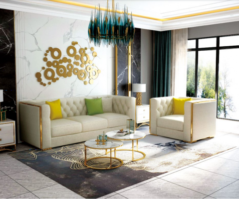 Kanapa Żywy krajobraz Ustaw Design Modern Zestaw sofowy 321 Sofy Nowość
