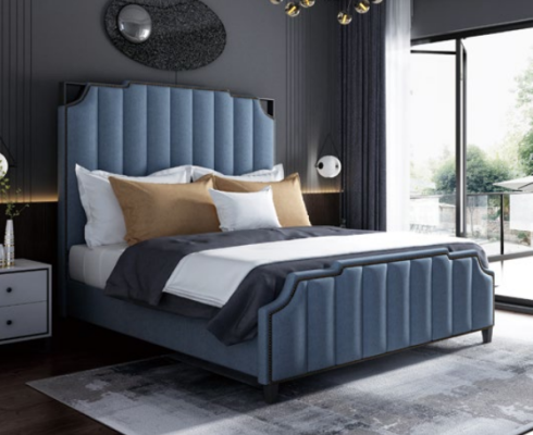Luksusowa Sypialnia Podwójne łóżko Łóżko 150/180x200cm Skóra Metal New Hotel