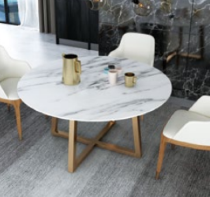 Design Jadalnia Tabela Okrągły Metal Okrągłe stoły Living Pokój Luxury Gold