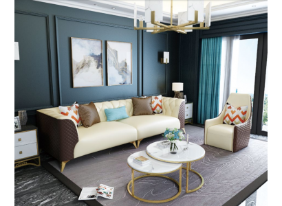 Designerska kanapa Tabela Okrągły stoły Okrągły Sofa Metal Szkło Deco Side Living