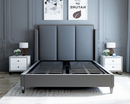 Luksusowe skórzane łóżko Metal Gold Design łóżko Podkładka Hotelowa 180x200cm