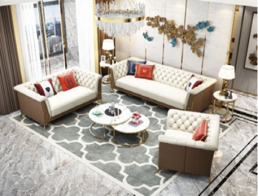 Sofa Kanapa Ustawić Siedziba Podkładka Kompletny Zestaw 3+2+1 Sofy Designer