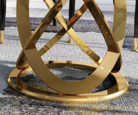 Design Okrągły Ess Pokój Krzesło Zestaw stoły Metal Fotel 4x Krzesła + Tabela