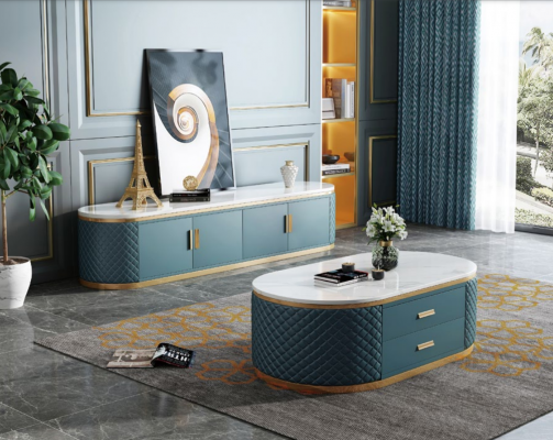 Wysokiej jakości salon Stoliki do kawy - Oval Designer Stal odporna na temperaturę Tabela Luxus