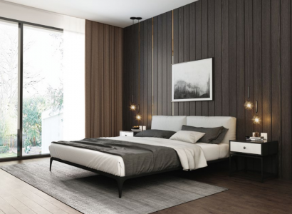 Łóżko tapicerowane łóżko Łóżko Hotel Podkładka Designer Double Luxury Deco Design