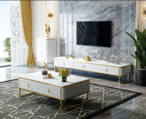 3-częściowy zestaw mebli do salonu designerski kredens do salonu + stolik kawowy