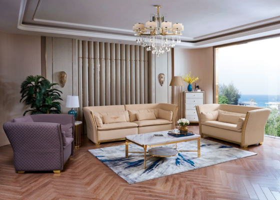 Zestaw sofowy Couch Ustaw 3+2+1 designerska sofa stolik kawowy Włochy luksusowe