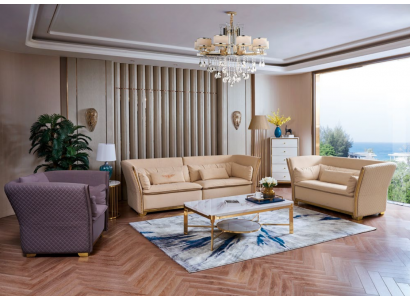 Zestaw sofowy Couch Ustaw 3+2+1 designerska sofa stolik kawowy Włochy luksusowe