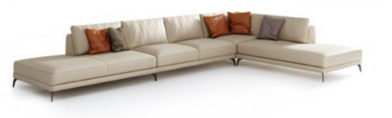 Żywy krajobraz L-Shape Narożnikowa kanapa Couch Design Podkładka Skóra Ustawić Sofa