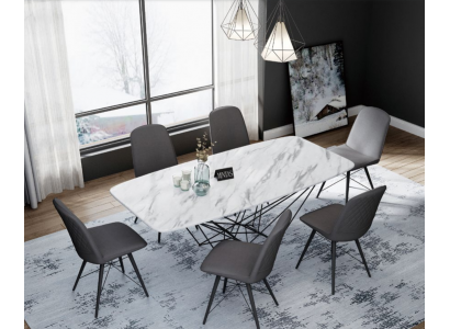 Design jadalnia Grupa Tabela + 6 Krzesła Siedziba Podkładka Ustawić stoły