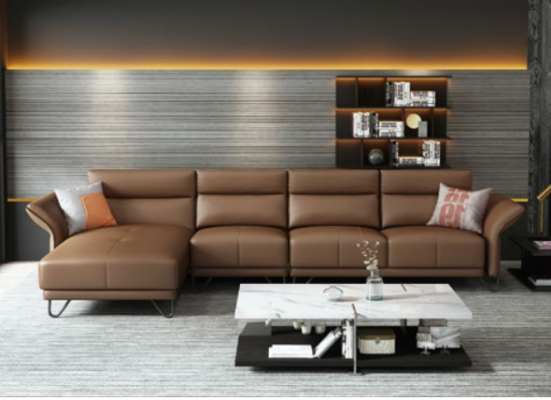 Włoski design Skóra Sofa Style Meble stolik kawowy Siedziba Podkładka Narożnik Ustawić