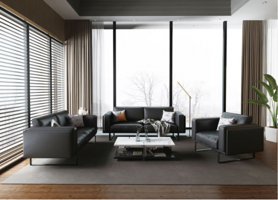 Luksusowe Meble Biurowe Sofa Skóra Kanapa Ustawić 3+2+1 + stolik kawowy 4-częściowy