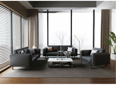 Luksusowe Meble Biurowe Sofa Skóra Kanapa Ustawić 3+2+1 + stolik kawowy 4-częściowy