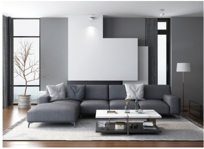 Żywy krajobraz L-shape Narożnikowa kanapa Skóra Couch Design Podkładka Ustawić Sofa