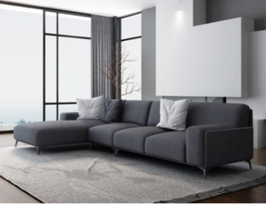 Żywy krajobraz L-shape Narożnikowa kanapa Skóra Couch Design Podkładka Ustawić Sofa
