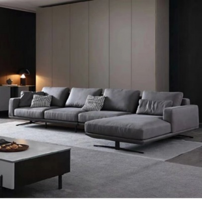 Designerska skórzana sofa Narożnikowa kanapa Podkładka Narożnik Kanapa Deko Siedziba Narożnik L kształt Ustaw