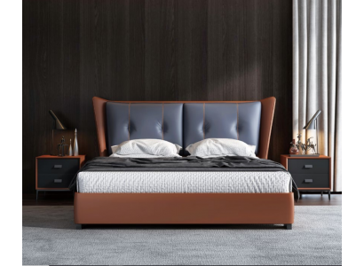 Włoski styl łóżka Sypialnia Designerskie Meble Łóżko + 2 Szafki nocne