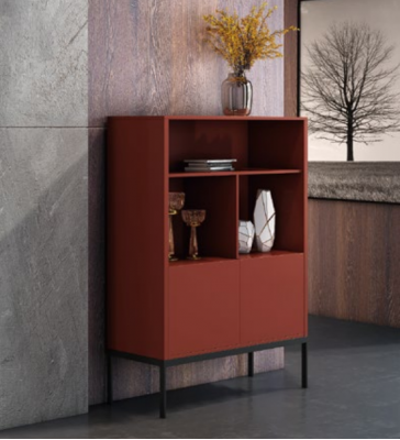 Włoskie meble Kredens Style Wysokie Designerskie Szafa Szafki Pomarańczowe