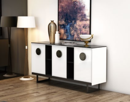 Projektant Kredens Kredens Szafa Półka Metal Luxury Living Pokój
