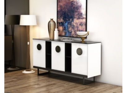 Projektant Kredens Kredens Szafa Półka Metal Luxury Living Pokój