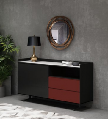 Włoski projektant Kredens Style Meble Wysokie Szafy Szafki Pomarańczowe